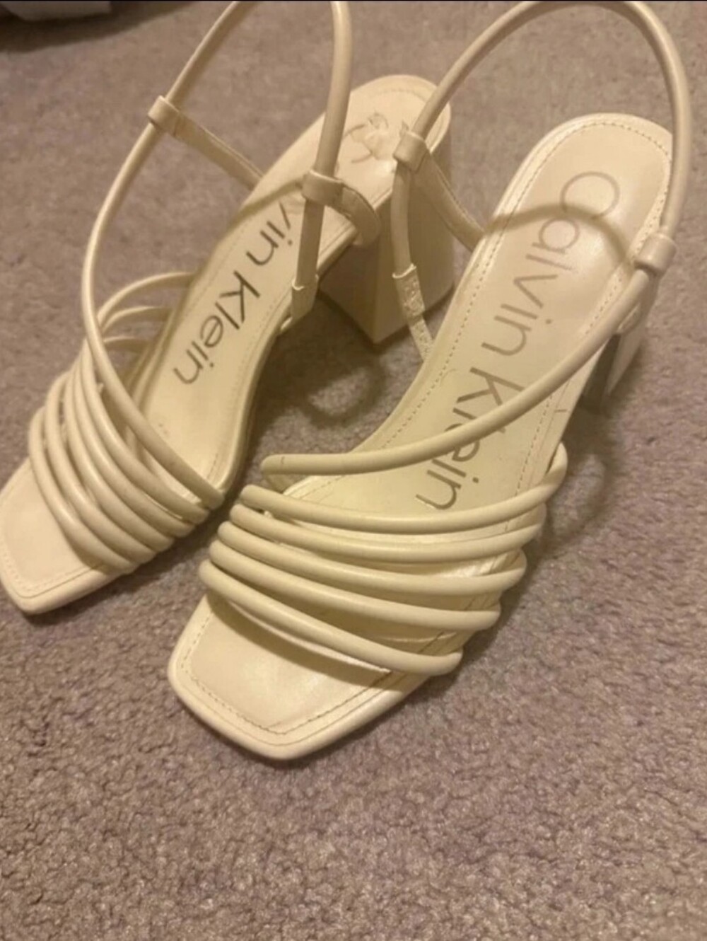 ivory Calvin Klein Holand heeled sandals US7